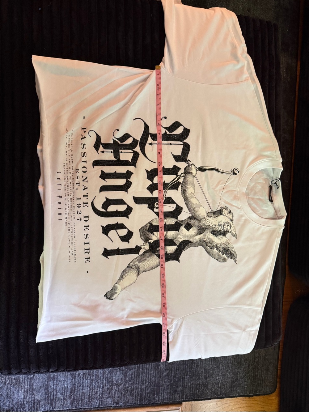 Left Point Cupid Angel Graphic Tee White 3XL Oversized Streetwear New With Tags